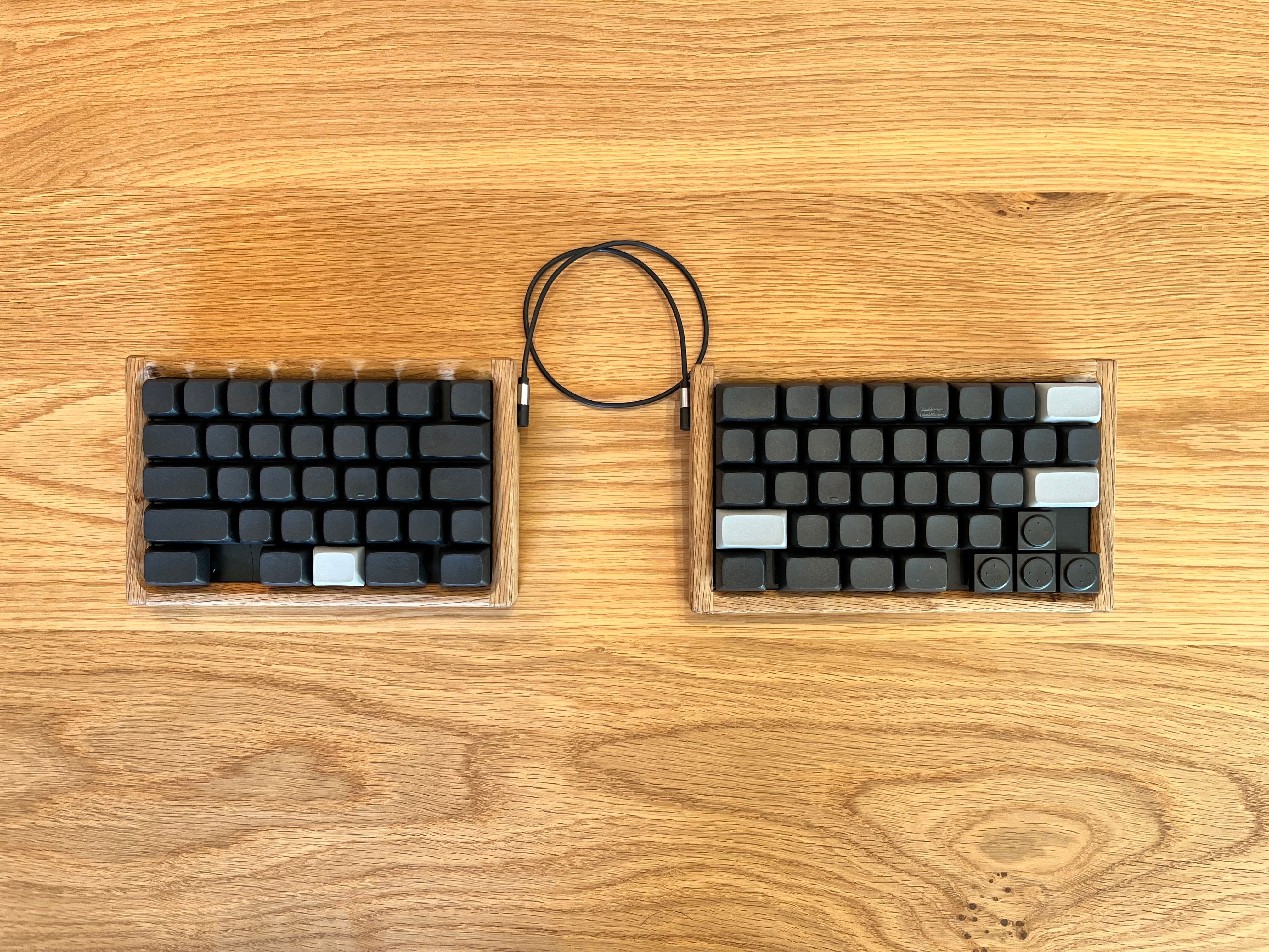 自作アケコン】木製キーボード型 ダークウォルナット 自作キーボード